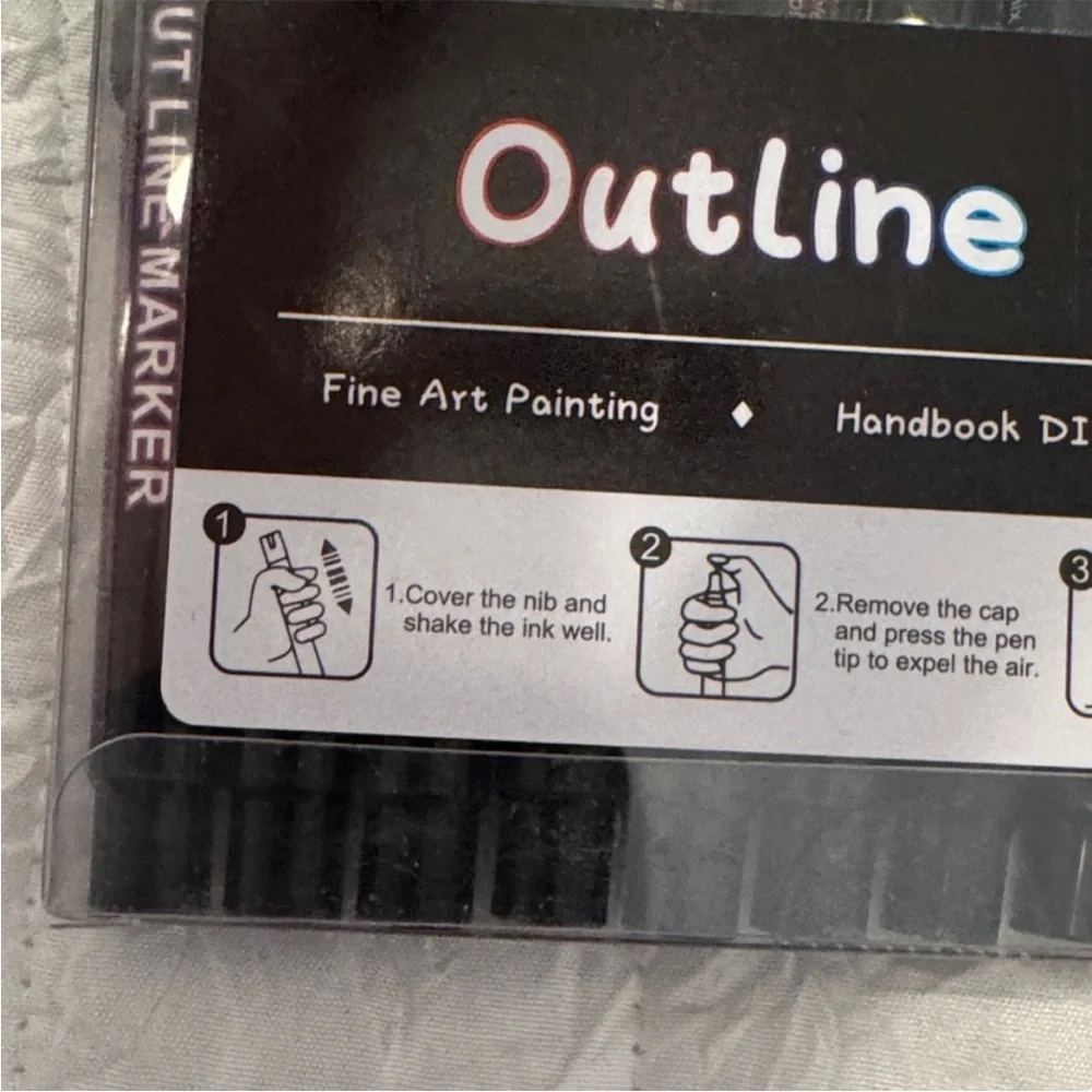 Outline Marker 12-Pack - Multicolor Metallic & Pastel Set - Picture 3 of 6